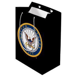 Bolsa De Regalo Mediana Marina de Estados Unidos Emblema naval