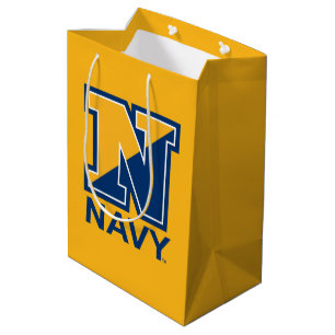 Bolsa De Regalo Mediana Marina de Estados Unidos N inicial de la marina