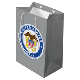 Bolsa De Regalo Mediana Marina de Estados Unidos Oficial Escudo