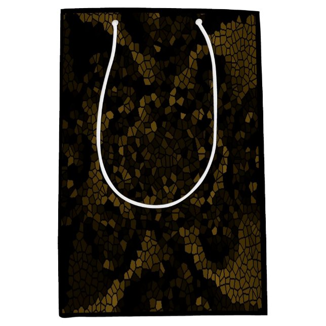 Bolsa De Regalo Mediana Mariposa de vidrio manchado de oliva (Anverso)