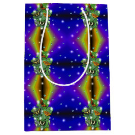 Bolsa De Regalo Mediana Mariposa en arcoiris amarillo púrpura