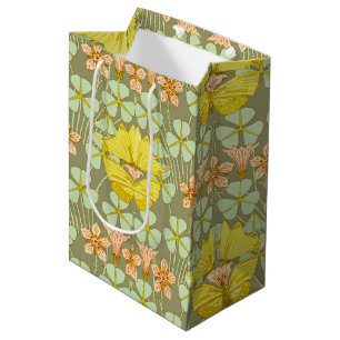 Bolsa De Regalo Mediana Mariposa Floral Colorido Botánico