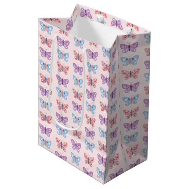 Bolsa De Regalo Mediana Mariposas (Angulo Anverso)