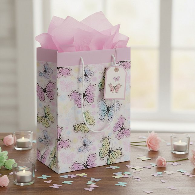 Bolsa De Regalo Mediana mariposas pastel (Subido por el creador)