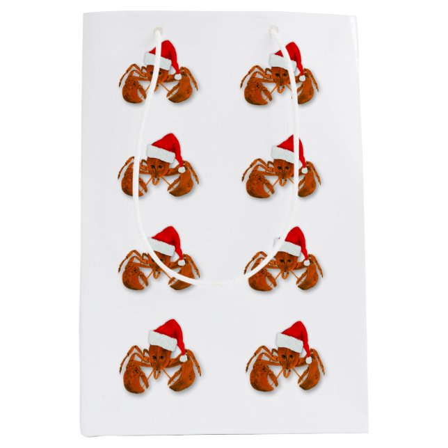 Bolsa De Regalo Mediana Maritime Santa Clause Lobster (Anverso)