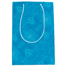 Bolsa De Regalo Mediana Mármol Azul Abstracto HP Lap Personalizado