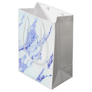 Bolsa De Regalo Mediana Mármol Azul y Blanco