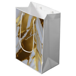 Bolsa De Regalo Mediana Mármol Dorado 3