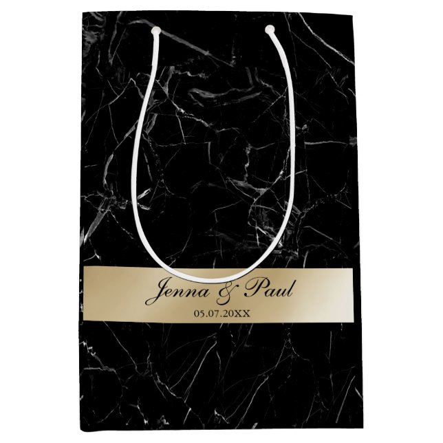 Bolsa De Regalo Mediana Mármol Kundenspezifisch Elegante oro (Anverso)