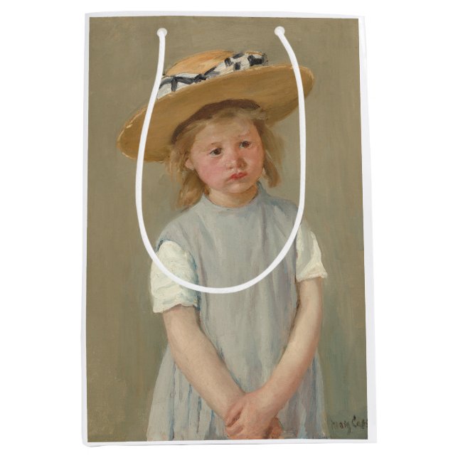 Bolsa De Regalo Mediana Mary Cassatt - Niño en un Gorra de paja (Anverso)