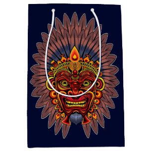 Bolsa De Regalo Mediana Máscara ritual del rey guerrero tribal