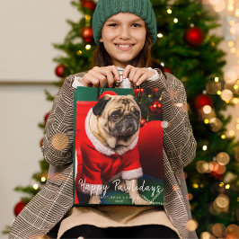 Bolsa De Regalo Mediana Mascota de perro lindo foto de familia feliz Pawli