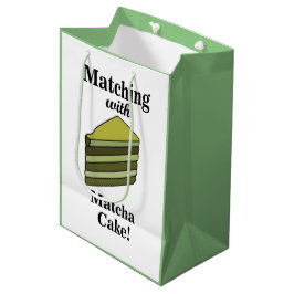 Bolsa De Regalo Mediana Matcha Green Cake Funny Cumpleaños