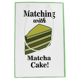 Bolsa De Regalo Mediana Matcha Green Cake Funny Cumpleaños