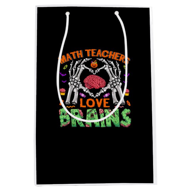 Bolsa De Regalo Mediana Math Brain Heart Skeleton Hand Zombie Halloween (Anverso)