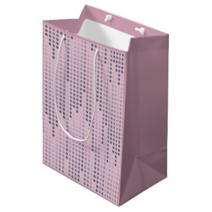 Bolsa De Regalo Mediana Matriz de puntos de polka azul rosa morado con mot