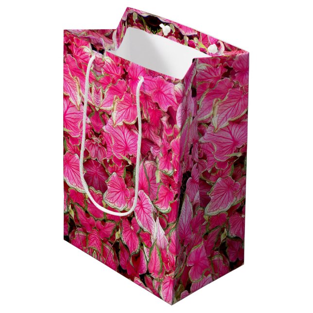 Bolsa De Regalo Mediana Med Gift Bag Hojas Rosa (Angulo Anverso)