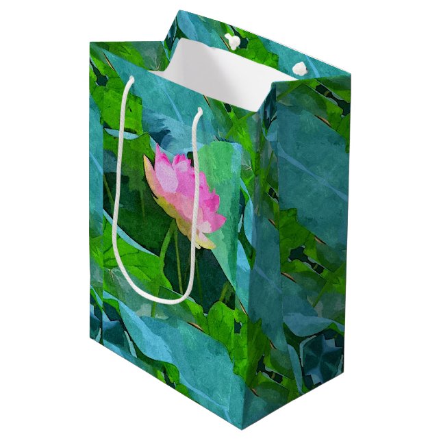 Bolsa De Regalo Mediana Med Gift Bag Pink Lotus Resumen (Angulo Anverso)
