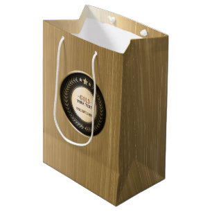 Bolsa De Regalo Mediana MEDALLA DIY IMPRESIÓN PERSONALIZADA Oro #1 Campeón