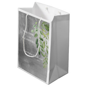 Bolsa De Regalo Mediana Medi de bienvenida Metallic Silver Image Custom We