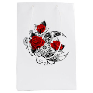 Bolsa De Regalo Mediana Media luna mecánica con rosas rojas