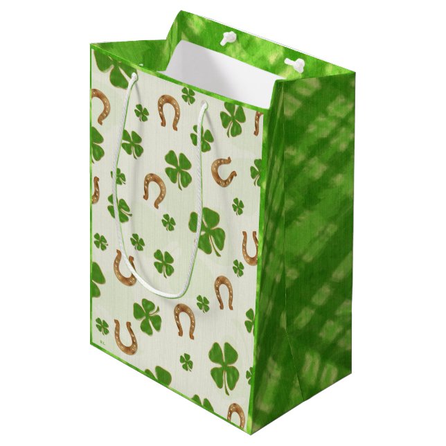 Bolsa De Regalo Mediana MEDIO de encanto irlandés Día de San Patricio (Angulo Anverso)