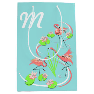 Bolsa De Regalo Mediana Medio monograma Flamingo Fandango Trio