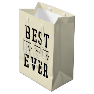 Bolsa De Regalo Mediana Mejor padre de guitarra nunca Regalo del día del