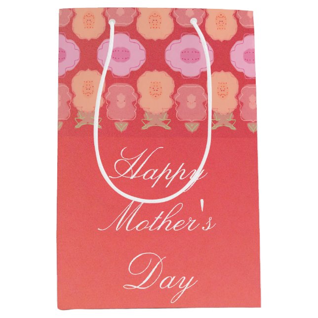 Bolsa De Regalo Mediana Melocotón y Rosa (Anverso)