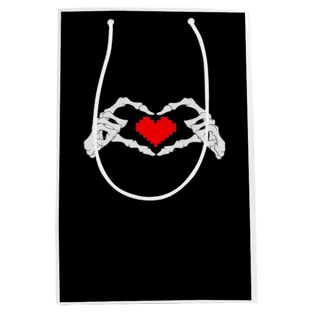 Bolsa De Regalo Mediana Meme Skeleton Heart And Hands (Anverso)