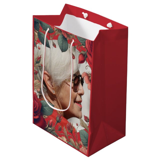 Bolsa De Regalo Mediana Memorial FOTOGRÁFICO DE Rosas Rojas Mantener Senti (Angulo Anverso)