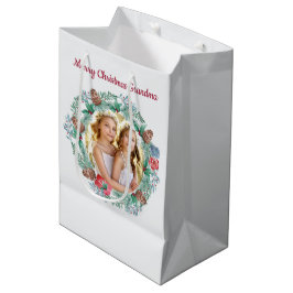 Bolsa De Regalo Mediana Mensaje de Personalizado de invierno y foto de Nav
