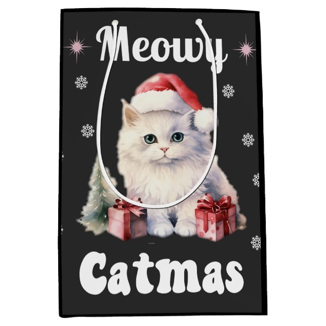 Bolsa De Regalo Mediana Meowy Catmas (Anverso)