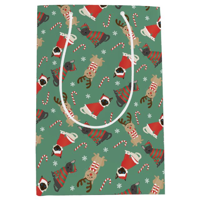 Bolsa De Regalo Mediana Meowy Navidades Cats (Anverso)