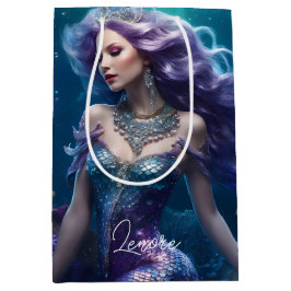 Bolsa De Regalo Mediana Mermaid Purple Hair