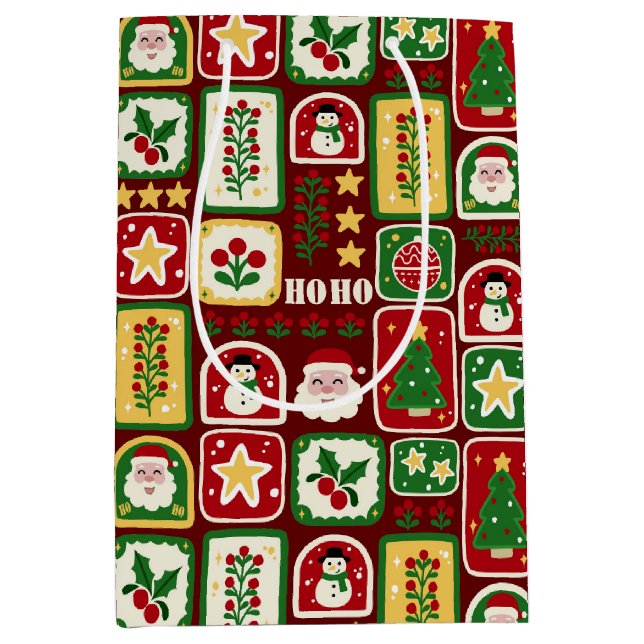 Bolsa De Regalo Mediana Merry and Bright Christmas  (Anverso)