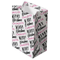 Merry Christmas Custom Name Pink Trendy
