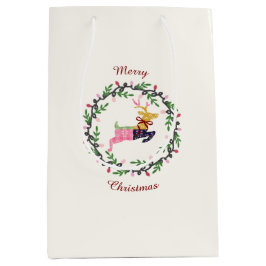 Bolsa De Regalo Mediana Merry Christmas Deer Medium Gift Bag
