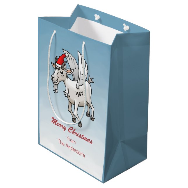Bolsa De Regalo Mediana Merry Christmas from The Flying Goat (Angulo reverso)