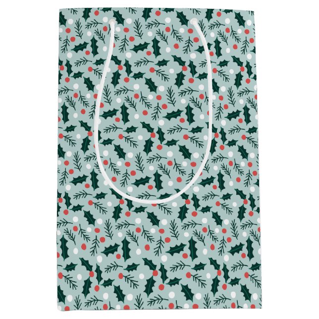 Bolsa De Regalo Mediana Merry Holly Days (Anverso)