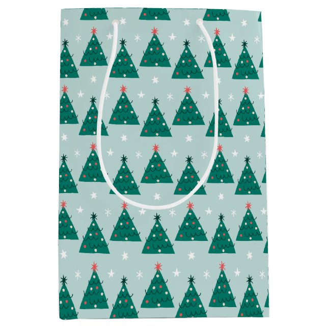 Bolsa De Regalo Mediana Merry Holly Days Christmas Tree  (Anverso)
