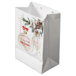 Bolsa De Regalo Mediana Merry Little Baby Shower Modernos Navidades