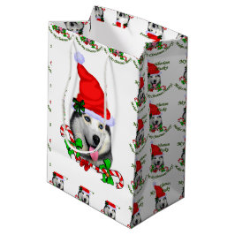 Bolsa De Regalo Mediana Merry para los Navidades Husky siberianos