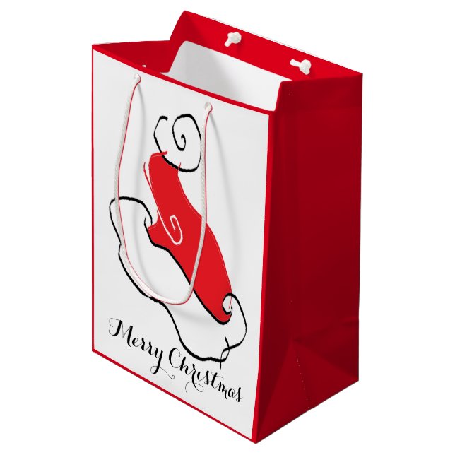 Bolsa De Regalo Mediana Merry Santa Hat (Angulo Anverso)