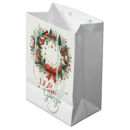 Bolsa De Regalo Mediana Mery Navidades Cones Mistletoe Personalizado