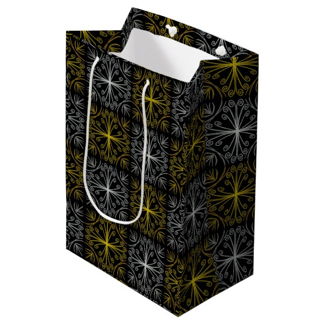Bolsa De Regalo Mediana Metallic flower tile abstract (Angulo Anverso)