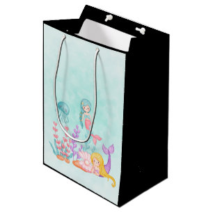 Bolsa De Regalo Mediana Métodos de medición de la acuarela marina y medusa