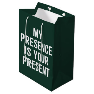 Bolsa De Regalo Mediana Mi presencia es tu regalo de Navidad divertido sar