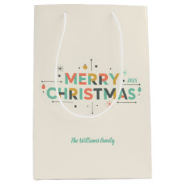 Bolsa De Regalo Mediana Mid-Century Merry Christmas – Retro Style