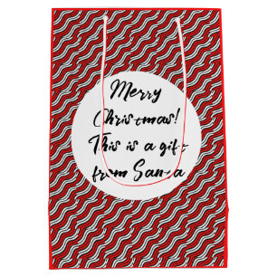 Bolsa De Regalo Mediana Mikitez redwhite candycane ChristmasPattern
